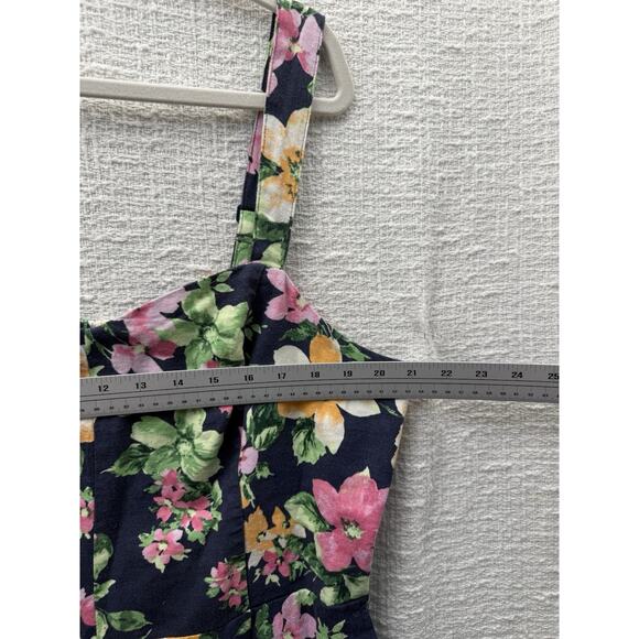 NWT Floral Old Navy Jumpsuit/LINEN Sweetheart Neckline, Wide Leg, Cottage XL 14 - Picture 3 of 3